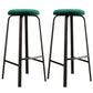 Modern Style Bar-stool Round Seat Barstool with Footrest and Metal Base Lake Green 2 Piece Set Counter Stool(26"H) Clearhalo 'Bar Furniture' 'Bar Stools' 'bar_stools' 'furn' 'furn_bar_stools' 'furniture_bar_stools' 'Kitchen & Dining Furniture' 'kitchen&dining_furn' 'kitchen' 'kitchen_furn' Furniture' 4439990