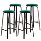 Modern Style Bar-stool Round Seat Barstool with Footrest and Metal Base Lake Green 4 Piece Set Counter Stool(26"H) Clearhalo 'Bar Furniture' 'Bar Stools' 'bar_stools' 'furn' 'furn_bar_stools' 'furniture_bar_stools' 'Kitchen & Dining Furniture' 'kitchen&dining_furn' 'kitchen' 'kitchen_furn' Furniture' 4439991