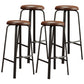Modern Style Bar-stool Round Seat Barstool with Footrest and Metal Base Dark Brown 4 Piece Set Bar Stool(30"H) Clearhalo 'Bar Furniture' 'Bar Stools' 'bar_stools' 'furn' 'furn_bar_stools' 'furniture_bar_stools' 'Kitchen & Dining Furniture' 'kitchen&dining_furn' 'kitchen' 'kitchen_furn' Furniture' 4439994