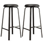 Modern Style Bar-stool Round Seat Barstool with Footrest and Metal Base Black 2 Piece Set Counter Stool(26"H) Clearhalo 'Bar Furniture' 'Bar Stools' 'bar_stools' 'furn' 'furn_bar_stools' 'furniture_bar_stools' 'Kitchen & Dining Furniture' 'kitchen&dining_furn' 'kitchen' 'kitchen_furn' Furniture' 4439996