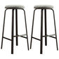 Modern Style Bar-stool Round Seat Barstool with Footrest and Metal Base Light Gray 2 Piece Set Bar Stool(30"H) Clearhalo 'Bar Furniture' 'Bar Stools' 'bar_stools' 'furn' 'furn_bar_stools' 'furniture_bar_stools' 'Kitchen & Dining Furniture' 'kitchen&dining_furn' 'kitchen' 'kitchen_furn' Furniture' 4439999