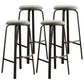 Modern Style Bar-stool Round Seat Barstool with Footrest and Metal Base Light Gray 4 Piece Set Bar Stool(30"H) Clearhalo 'Bar Furniture' 'Bar Stools' 'bar_stools' 'furn' 'furn_bar_stools' 'furniture_bar_stools' 'Kitchen & Dining Furniture' 'kitchen&dining_furn' 'kitchen' 'kitchen_furn' Furniture' 4440000