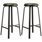 Modern Style Bar-stool Round Seat Barstool with Footrest and Metal Base Green 2 Piece Set Clearhalo 'Bar Furniture' 'Bar Stools' 'bar_stools' 'furn' 'furn_bar_stools' 'furniture_bar_stools' 'Kitchen & Dining Furniture' 'kitchen&dining_furn' 'kitchen' 'kitchen_furn' Furniture' 4440002