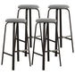 Modern Style Bar-stool Round Seat Barstool with Footrest and Metal Base Dark Gray 4 Piece Set Counter Stool(26"H) Clearhalo 'Bar Furniture' 'Bar Stools' 'bar_stools' 'furn' 'furn_bar_stools' 'furniture_bar_stools' 'Kitchen & Dining Furniture' 'kitchen&dining_furn' 'kitchen' 'kitchen_furn' Furniture' 4440006