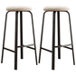 Modern Style Bar-stool Round Seat Barstool with Footrest and Metal Base Beige 2 Piece Set Counter Stool(26"H) Clearhalo 'Bar Furniture' 'Bar Stools' 'bar_stools' 'furn' 'furn_bar_stools' 'furniture_bar_stools' 'Kitchen & Dining Furniture' 'kitchen&dining_furn' 'kitchen' 'kitchen_furn' Furniture' 4440008