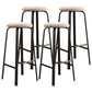 Modern Style Bar-stool Round Seat Barstool with Footrest and Metal Base Beige 4 Piece Set Counter Stool(26"H) Clearhalo 'Bar Furniture' 'Bar Stools' 'bar_stools' 'furn' 'furn_bar_stools' 'furniture_bar_stools' 'Kitchen & Dining Furniture' 'kitchen&dining_furn' 'kitchen' 'kitchen_furn' Furniture' 4440009