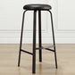 Modern Style Bar-stool Round Seat Barstool with Footrest and Metal Base Black 1 Piece Bar Stool(30"H) Clearhalo 'Bar Furniture' 'Bar Stools' 'bar_stools' 'furn' 'furn_bar_stools' 'furniture_bar_stools' 'Kitchen & Dining Furniture' 'kitchen&dining_furn' 'kitchen' 'kitchen_furn' Furniture' 4440013