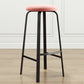 Modern Style Bar-stool Round Seat Barstool with Footrest and Metal Base Pink 1 Piece Counter Stool(26"H) Clearhalo 'Bar Furniture' 'Bar Stools' 'bar_stools' 'furn' 'furn_bar_stools' 'furniture_bar_stools' 'Kitchen & Dining Furniture' 'kitchen&dining_furn' 'kitchen' 'kitchen_furn' Furniture' 4440019