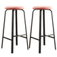Modern Style Bar-stool Round Seat Barstool with Footrest and Metal Base Pink 2 Piece Set Counter Stool(26"H) Clearhalo 'Bar Furniture' 'Bar Stools' 'bar_stools' 'furn' 'furn_bar_stools' 'furniture_bar_stools' 'Kitchen & Dining Furniture' 'kitchen&dining_furn' 'kitchen' 'kitchen_furn' Furniture' 4440020