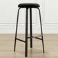 Modern Style Bar-stool Round Seat Barstool with Footrest and Metal Base Textured Black 1 Piece Clearhalo 'Bar Furniture' 'Bar Stools' 'bar_stools' 'furn' 'furn_bar_stools' 'furniture_bar_stools' 'Kitchen & Dining Furniture' 'kitchen&dining_furn' 'kitchen' 'kitchen_furn' Furniture' 4440025