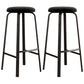 Modern Style Bar-stool Round Seat Barstool with Footrest and Metal Base Textured Black 2 Piece Set Clearhalo 'Bar Furniture' 'Bar Stools' 'bar_stools' 'furn' 'furn_bar_stools' 'furniture_bar_stools' 'Kitchen & Dining Furniture' 'kitchen&dining_furn' 'kitchen' 'kitchen_furn' Furniture' 4440026