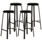 Modern Style Bar-stool Round Seat Barstool with Footrest and Metal Base Textured Black 4 Piece Set Clearhalo 'Bar Furniture' 'Bar Stools' 'bar_stools' 'furn' 'furn_bar_stools' 'furniture_bar_stools' 'Kitchen & Dining Furniture' 'kitchen&dining_furn' 'kitchen' 'kitchen_furn' Furniture' 4440027