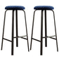 Modern Style Bar-stool Round Seat Barstool with Footrest and Metal Base Blue 2 Piece Set Clearhalo 'Bar Furniture' 'Bar Stools' 'bar_stools' 'furn' 'furn_bar_stools' 'furniture_bar_stools' 'Kitchen & Dining Furniture' 'kitchen&dining_furn' 'kitchen' 'kitchen_furn' Furniture' 4440029