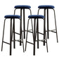 Modern Style Bar-stool Round Seat Barstool with Footrest and Metal Base Blue 4 Piece Set Clearhalo 'Bar Furniture' 'Bar Stools' 'bar_stools' 'furn' 'furn_bar_stools' 'furniture_bar_stools' 'Kitchen & Dining Furniture' 'kitchen&dining_furn' 'kitchen' 'kitchen_furn' Furniture' 4440030