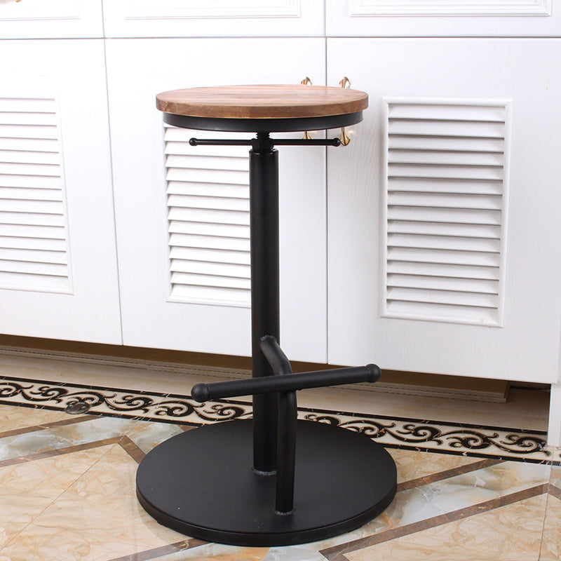 Modern Style Bar Chair with Adjustable Height Swivel Footrest Barstool for Counter Bar Brown 1 Piece Backless Clearhalo 'Bar Furniture' 'Bar Stools' 'bar_stools' 'furn' 'furn_bar_stools' 'furniture_bar_stools' 'Kitchen & Dining Furniture' 'kitchen&dining_furn' 'kitchen' 'kitchen_furn' Furniture' 4440037