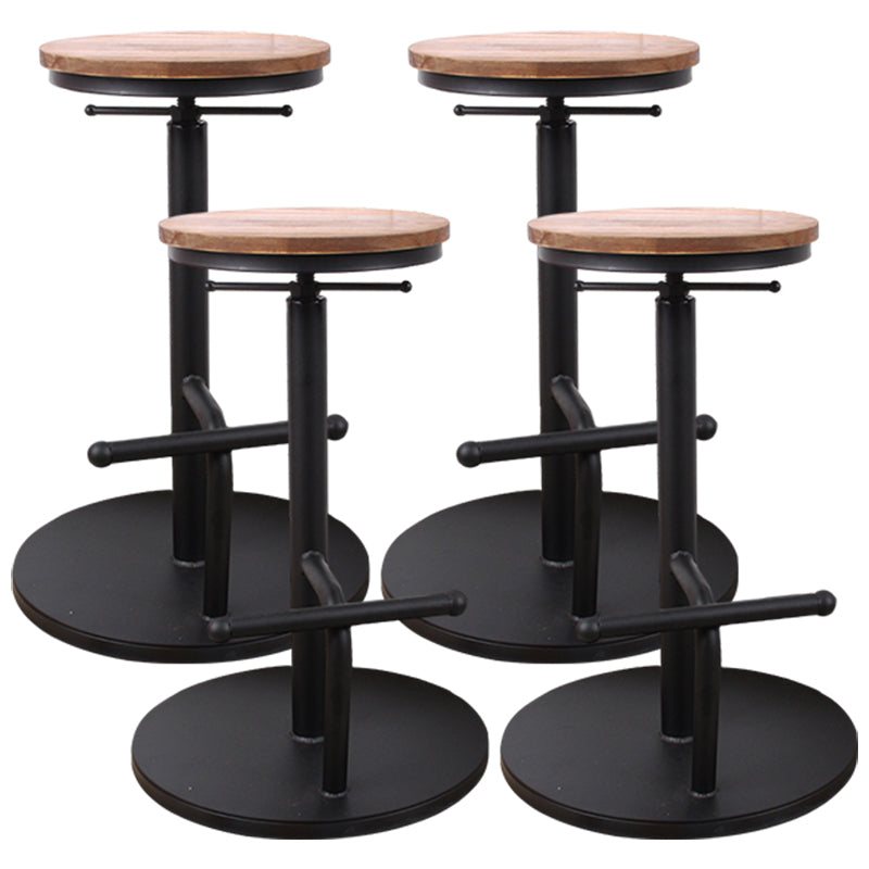 Modern Style Bar Chair with Adjustable Height Swivel Footrest Barstool for Counter Bar Brown 4 Piece Set Backless Clearhalo 'Bar Furniture' 'Bar Stools' 'bar_stools' 'furn' 'furn_bar_stools' 'furniture_bar_stools' 'Kitchen & Dining Furniture' 'kitchen&dining_furn' 'kitchen' 'kitchen_furn' Furniture' 4440041