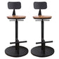 Modern Style Bar Chair with Adjustable Height Swivel Footrest Barstool for Counter Bar Light Wood 2 Piece Set Low Back Clearhalo 'Bar Furniture' 'Bar Stools' 'bar_stools' 'furn' 'furn_bar_stools' 'furniture_bar_stools' 'Kitchen & Dining Furniture' 'kitchen&dining_furn' 'kitchen' 'kitchen_furn' Furniture' 4440044