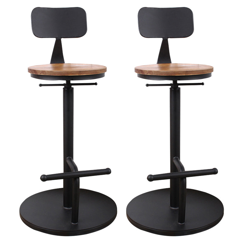 Modern Style Bar Chair with Adjustable Height Swivel Footrest Barstool for Counter Bar Light Wood 2 Piece Set Low Back Clearhalo 'Bar Furniture' 'Bar Stools' 'bar_stools' 'furn' 'furn_bar_stools' 'furniture_bar_stools' 'Kitchen & Dining Furniture' 'kitchen&dining_furn' 'kitchen' 'kitchen_furn' Furniture' 4440044