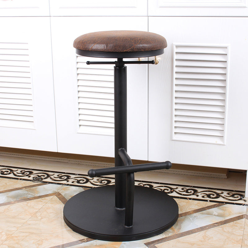 Modern Style Bar Chair with Adjustable Height Swivel Footrest Barstool for Counter Bar Light Wood 1 Piece Backless Clearhalo 'Bar Furniture' 'Bar Stools' 'bar_stools' 'furn' 'furn_bar_stools' 'furniture_bar_stools' 'Kitchen & Dining Furniture' 'kitchen&dining_furn' 'kitchen' 'kitchen_furn' Furniture' 4440047