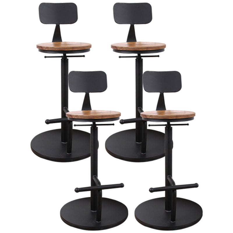 Modern Style Bar Chair with Adjustable Height Swivel Footrest Barstool for Counter Bar Light Wood 4 Piece Set Low Back Clearhalo 'Bar Furniture' 'Bar Stools' 'bar_stools' 'furn' 'furn_bar_stools' 'furniture_bar_stools' 'Kitchen & Dining Furniture' 'kitchen&dining_furn' 'kitchen' 'kitchen_furn' Furniture' 4440049