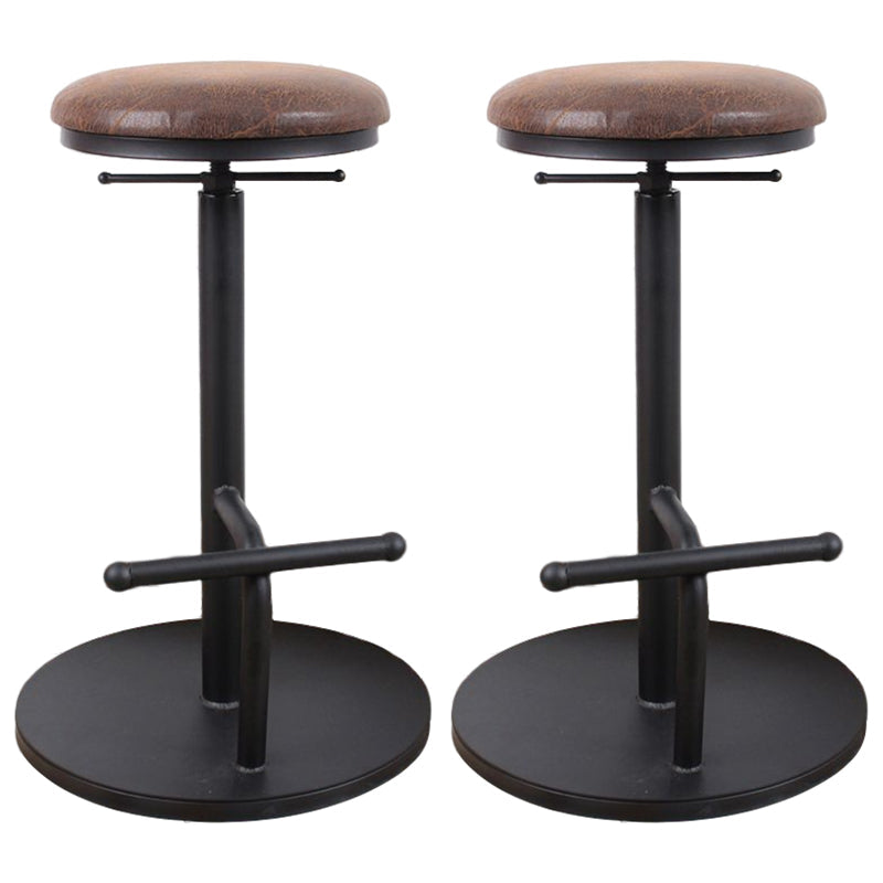 Modern Style Bar Chair with Adjustable Height Swivel Footrest Barstool for Counter Bar Light Wood 2 Piece Set Backless Clearhalo 'Bar Furniture' 'Bar Stools' 'bar_stools' 'furn' 'furn_bar_stools' 'furniture_bar_stools' 'Kitchen & Dining Furniture' 'kitchen&dining_furn' 'kitchen' 'kitchen_furn' Furniture' 4440050