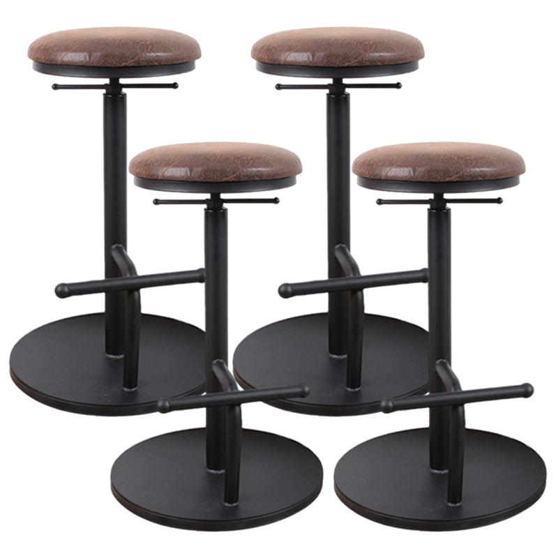 Modern Style Bar Chair with Adjustable Height Swivel Footrest Barstool for Counter Bar Light Wood 4 Piece Set Backless Clearhalo 'Bar Furniture' 'Bar Stools' 'bar_stools' 'furn' 'furn_bar_stools' 'furniture_bar_stools' 'Kitchen & Dining Furniture' 'kitchen&dining_furn' 'kitchen' 'kitchen_furn' Furniture' 4440052