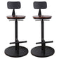 Modern Style Bar Chair with Adjustable Height Swivel Footrest Barstool for Counter Bar Dark Wood 2 Piece Set Low Back Clearhalo 'Bar Furniture' 'Bar Stools' 'bar_stools' 'furn' 'furn_bar_stools' 'furniture_bar_stools' 'Kitchen & Dining Furniture' 'kitchen&dining_furn' 'kitchen' 'kitchen_furn' Furniture' 4440054