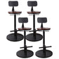 Modern Style Bar Chair with Adjustable Height Swivel Footrest Barstool for Counter Bar Dark Wood 4 Piece Set Low Back Clearhalo 'Bar Furniture' 'Bar Stools' 'bar_stools' 'furn' 'furn_bar_stools' 'furniture_bar_stools' 'Kitchen & Dining Furniture' 'kitchen&dining_furn' 'kitchen' 'kitchen_furn' Furniture' 4440055