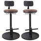 Modern Style Bar Chair with Adjustable Height Swivel Footrest Barstool for Counter Bar Brown 2 Piece Set Low Back Clearhalo 'Bar Furniture' 'Bar Stools' 'bar_stools' 'furn' 'furn_bar_stools' 'furniture_bar_stools' 'Kitchen & Dining Furniture' 'kitchen&dining_furn' 'kitchen' 'kitchen_furn' Furniture' 4440057