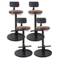 Modern Style Bar Chair with Adjustable Height Swivel Footrest Barstool for Counter Bar Brown 4 Piece Set Low Back Clearhalo 'Bar Furniture' 'Bar Stools' 'bar_stools' 'furn' 'furn_bar_stools' 'furniture_bar_stools' 'Kitchen & Dining Furniture' 'kitchen&dining_furn' 'kitchen' 'kitchen_furn' Furniture' 4440058