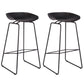 Modern Style Bar-stool Sled Legs with Iron Footrest Low Back Barstool for Kitchen Black 2 Piece Set Clearhalo 'Bar Furniture' 'Bar Stools' 'bar_stools' 'furn' 'furn_bar_stools' 'furniture_bar_stools' 'Kitchen & Dining Furniture' 'kitchen&dining_furn' 'kitchen' 'kitchen_furn' Furniture' 4440072
