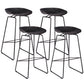 Modern Style Bar-stool Sled Legs with Iron Footrest Low Back Barstool for Kitchen Black 4 Piece Set Clearhalo 'Bar Furniture' 'Bar Stools' 'bar_stools' 'furn' 'furn_bar_stools' 'furniture_bar_stools' 'Kitchen & Dining Furniture' 'kitchen&dining_furn' 'kitchen' 'kitchen_furn' Furniture' 4440074