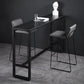 Industrial Rectangle Top Counter Table Stone Top 42-inch Height Table for Coffee Shop 70.9"L x 15.7"W x 41.3"H Black Without Chairs Clearhalo 'Bar Furniture' 'Bar Tables' 'bar_tables' 'furn' 'furn_bar_tables' 'Furniture' 'furniture_bar_tables' 'Kitchen & Dining Furniture' 4440080