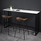 Industrial Rectangle Top Counter Table Stone Top 42-inch Height Table for Coffee Shop 70.9"L x 15.7"W x 41.3"H White Without Chairs Clearhalo 'Bar Furniture' 'Bar Tables' 'bar_tables' 'furn' 'furn_bar_tables' 'Furniture' 'furniture_bar_tables' 'Kitchen & Dining Furniture' 4440083