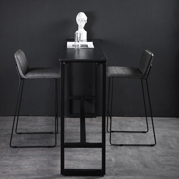 Industrial Rectangle Top Counter Table Stone Top 42-inch Height Table for Coffee Shop Clearhalo 'Bar Furniture' 'Bar Tables' 'bar_tables' 'furn' 'furn_bar_tables' 'Furniture' 'furniture_bar_tables' 'Kitchen & Dining Furniture' 4440089