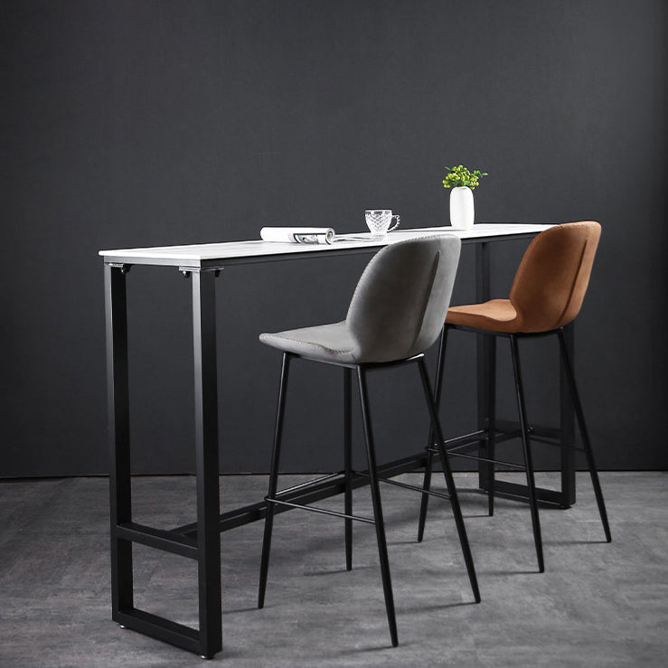 Industrial Rectangle Top Counter Table Stone Top 42-inch Height Table for Coffee Shop Clearhalo 'Bar Furniture' 'Bar Tables' 'bar_tables' 'furn' 'furn_bar_tables' 'Furniture' 'furniture_bar_tables' 'Kitchen & Dining Furniture' 4440090