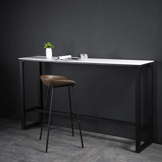 Industrial Rectangle Top Counter Table Stone Top 42-inch Height Table for Coffee Shop Clearhalo 'Bar Furniture' 'Bar Tables' 'bar_tables' 'furn' 'furn_bar_tables' 'Furniture' 'furniture_bar_tables' 'Kitchen & Dining Furniture' 4440091