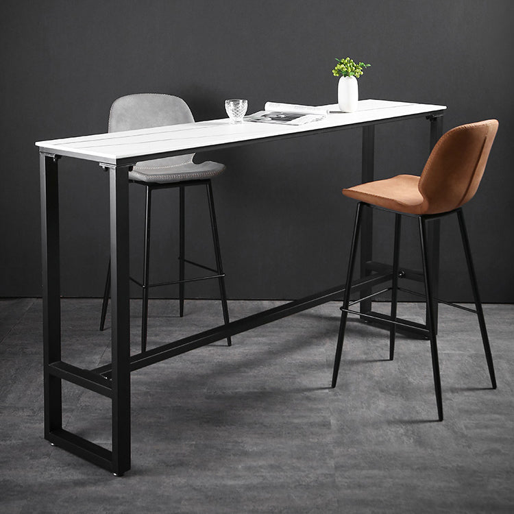 Industrial Rectangle Top Counter Table Stone Top 42-inch Height Table for Coffee Shop Clearhalo 'Bar Furniture' 'Bar Tables' 'bar_tables' 'furn' 'furn_bar_tables' 'Furniture' 'furniture_bar_tables' 'Kitchen & Dining Furniture' 4440092