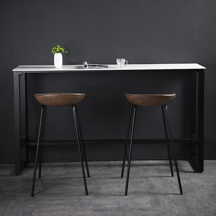 Industrial Rectangle Top Counter Table Stone Top 42-inch Height Table for Coffee Shop Clearhalo 'Bar Furniture' 'Bar Tables' 'bar_tables' 'furn' 'furn_bar_tables' 'Furniture' 'furniture_bar_tables' 'Kitchen & Dining Furniture' 4440093