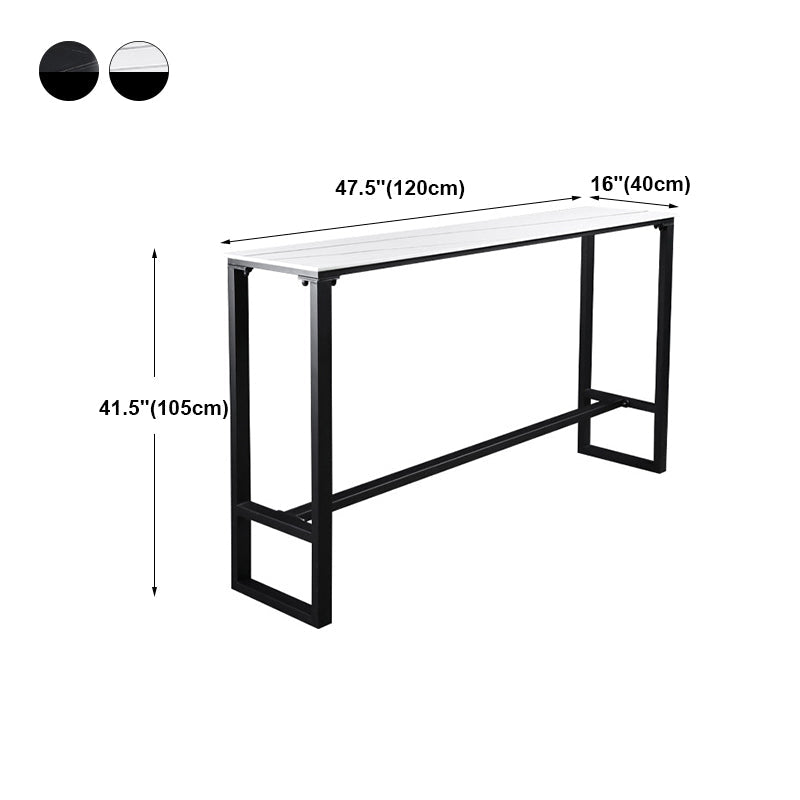Industrial Rectangle Top Counter Table Stone Top 42-inch Height Table for Coffee Shop Clearhalo 'Bar Furniture' 'Bar Tables' 'bar_tables' 'furn' 'furn_bar_tables' 'Furniture' 'furniture_bar_tables' 'Kitchen & Dining Furniture' 4440095