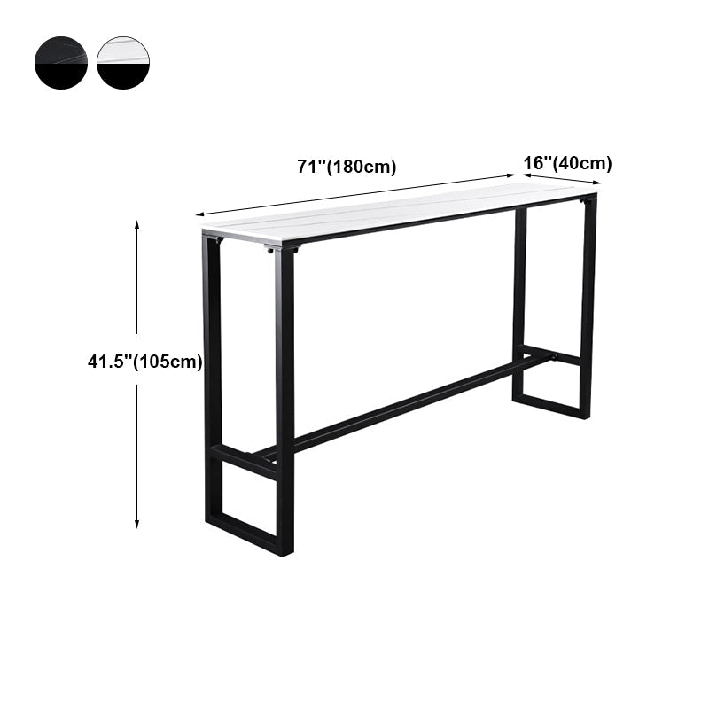 Industrial Rectangle Top Counter Table Stone Top 42-inch Height Table for Coffee Shop Clearhalo 'Bar Furniture' 'Bar Tables' 'bar_tables' 'furn' 'furn_bar_tables' 'Furniture' 'furniture_bar_tables' 'Kitchen & Dining Furniture' 4440098