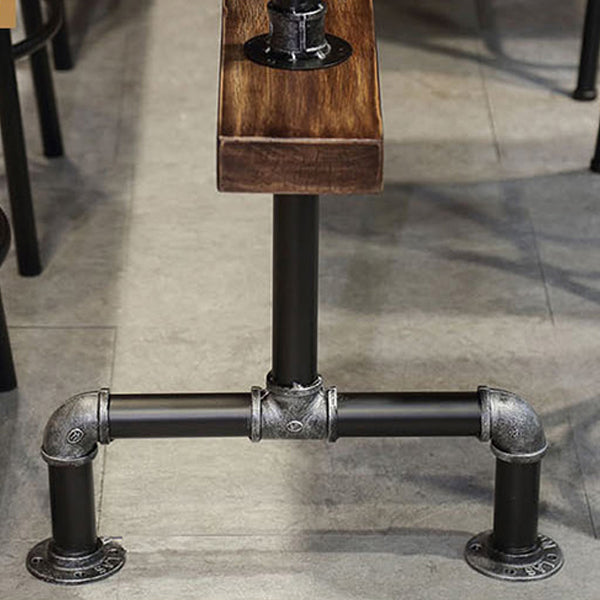 Wood Top Water Pipe Frame Counter Table Industrial 42-inch Height Table for Dinning Room Clearhalo 'Bar Furniture' 'Bar Tables' 'bar_tables' 'furn' 'furn_bar_tables' 'Furniture' 'furniture_bar_tables' 'Kitchen & Dining Furniture' 4440106