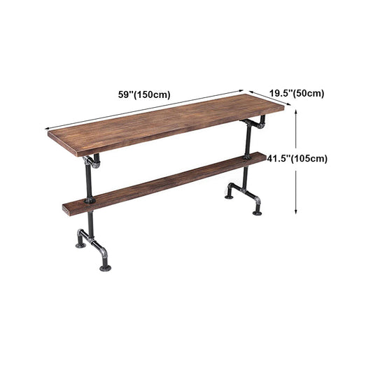 Wood Top Water Pipe Frame Counter Table Industrial 42-inch Height Table for Dinning Room Clearhalo 'Bar Furniture' 'Bar Tables' 'bar_tables' 'furn' 'furn_bar_tables' 'Furniture' 'furniture_bar_tables' 'Kitchen & Dining Furniture' 4440116