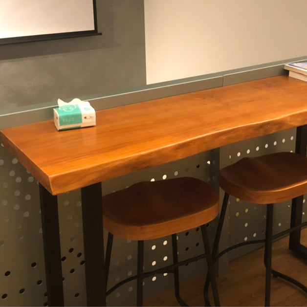 42-inch Height Cocktail Bar Table Industrial Style Wood Top Bar Table for Coffee Shop Clearhalo 'Bar Furniture' 'Bar Tables' 'bar_tables' 'furn' 'furn_bar_tables' 'Furniture' 'furniture_bar_tables' 'Kitchen & Dining Furniture' 4440125