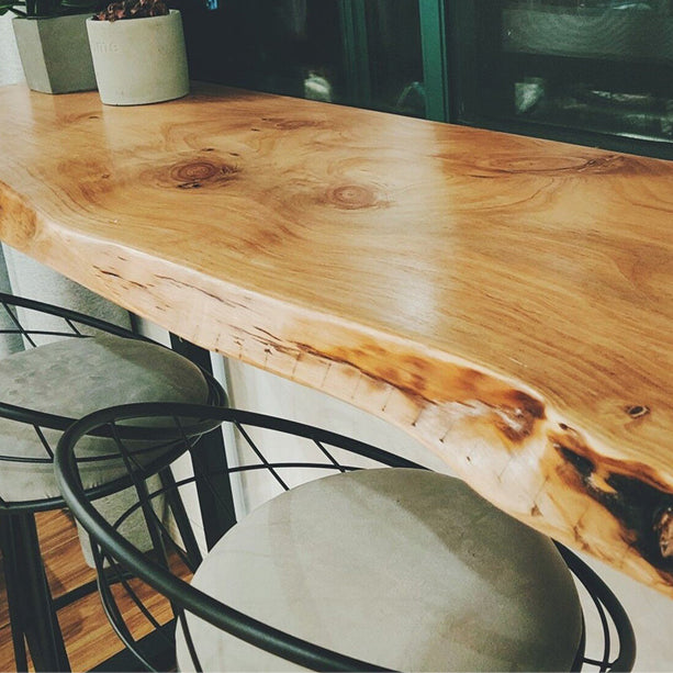 42-inch Height Cocktail Bar Table Industrial Style Wood Top Bar Table for Coffee Shop Clearhalo 'Bar Furniture' 'Bar Tables' 'bar_tables' 'furn' 'furn_bar_tables' 'Furniture' 'furniture_bar_tables' 'Kitchen & Dining Furniture' 4440127