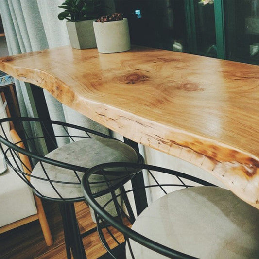 42-inch Height Cocktail Bar Table Industrial Style Wood Top Bar Table for Coffee Shop Clearhalo 'Bar Furniture' 'Bar Tables' 'bar_tables' 'furn' 'furn_bar_tables' 'Furniture' 'furniture_bar_tables' 'Kitchen & Dining Furniture' 4440128