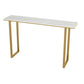 Living Room Bar Table 42-inch Height Stone Top and Metal Base Bistro Table Gold White Clearhalo 'Bar Furniture' 'Bar Tables' 'bar_tables' 'furn' 'furn_bar_tables' 'Furniture' 'furniture_bar_tables' 'Kitchen & Dining Furniture' 4440143