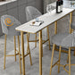 Living Room Bar Table 42-inch Height Stone Top and Metal Base Bistro Table Clearhalo 'Bar Furniture' 'Bar Tables' 'bar_tables' 'furn' 'furn_bar_tables' 'Furniture' 'furniture_bar_tables' 'Kitchen & Dining Furniture' 4440145