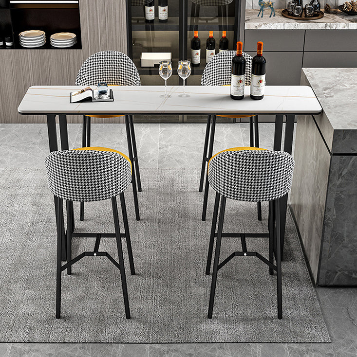 Living Room Bar Table 42-inch Height Stone Top and Metal Base Bistro Table Clearhalo 'Bar Furniture' 'Bar Tables' 'bar_tables' 'furn' 'furn_bar_tables' 'Furniture' 'furniture_bar_tables' 'Kitchen & Dining Furniture' 4440146