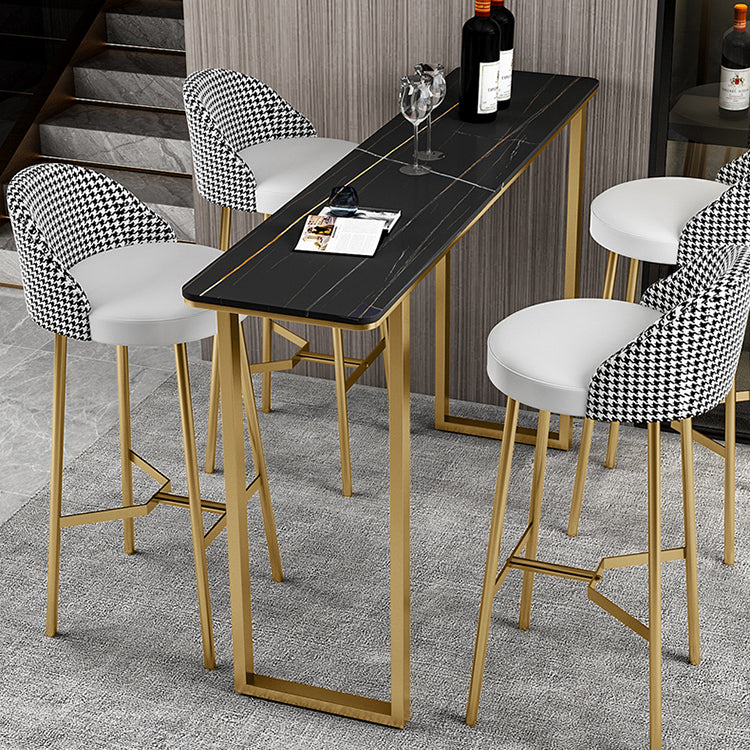 Living Room Bar Table 42-inch Height Stone Top and Metal Base Bistro Table Clearhalo 'Bar Furniture' 'Bar Tables' 'bar_tables' 'furn' 'furn_bar_tables' 'Furniture' 'furniture_bar_tables' 'Kitchen & Dining Furniture' 4440147